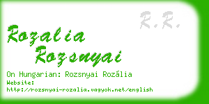 rozalia rozsnyai business card